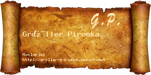 Gröller Piroska névjegykártya